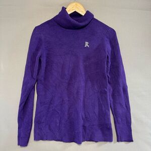 Polo Jeans Company Purple Ribbed Women’s Sweater Size Large Turtle Neck Preppy